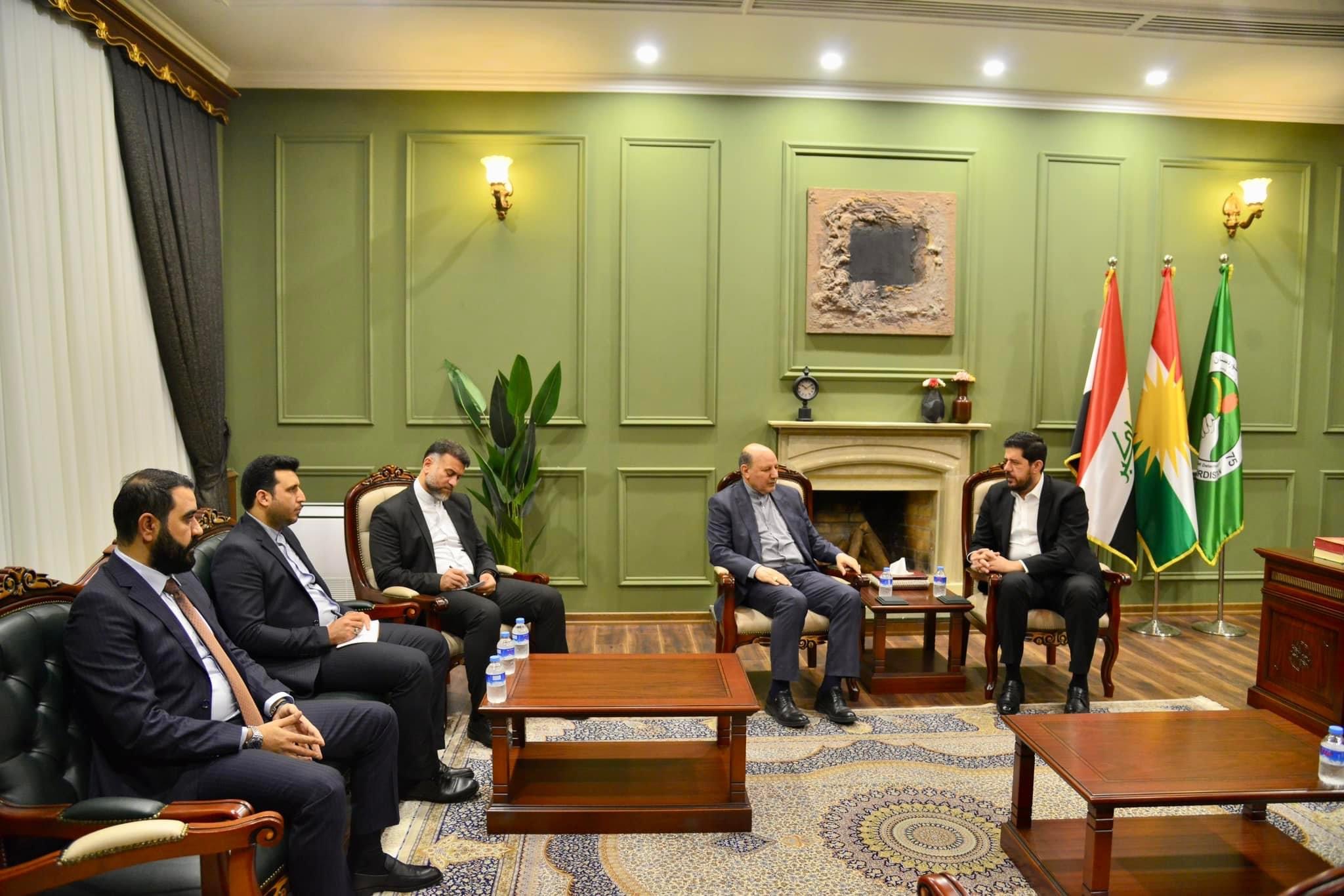 شاڵاو کۆسرەت رەسول پێشوازی لە کونسوڵی کۆماری ئیسلامی ئێران لە هەولێر دەکات